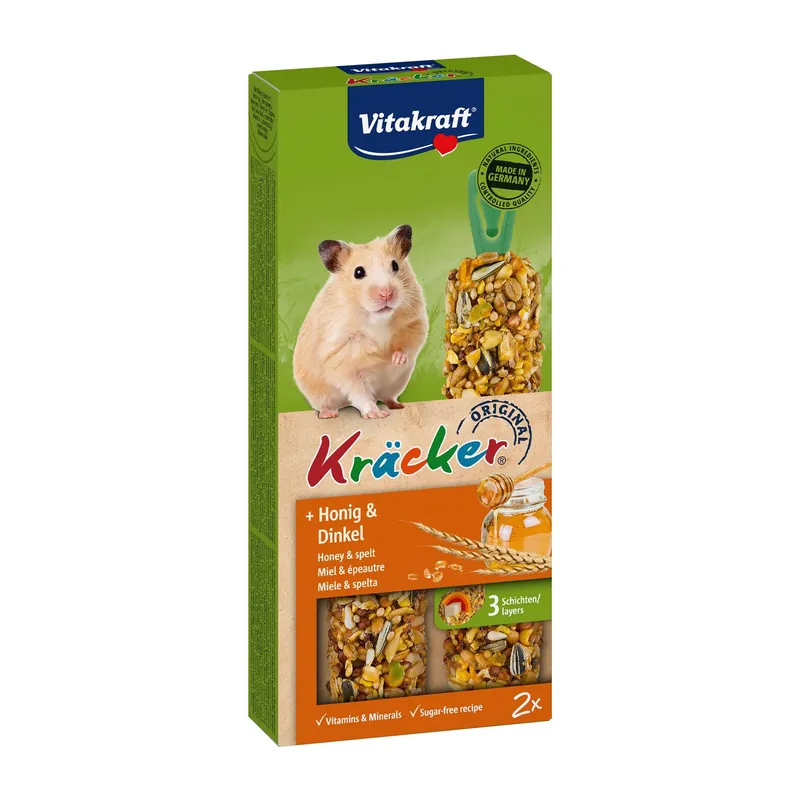 Vitakraft Kräcker Original hamster - honing en spelt 2 st Direct Beschikbaar