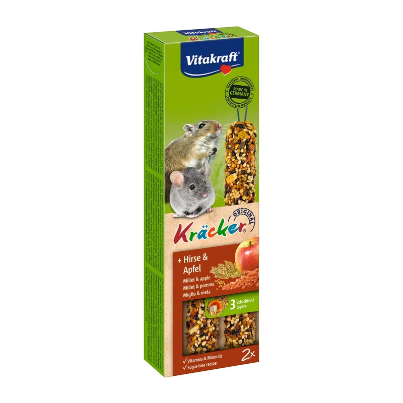 Vitakraft Kräcker Original kleine knaagdieren gierst/appel 2 st Favoriet