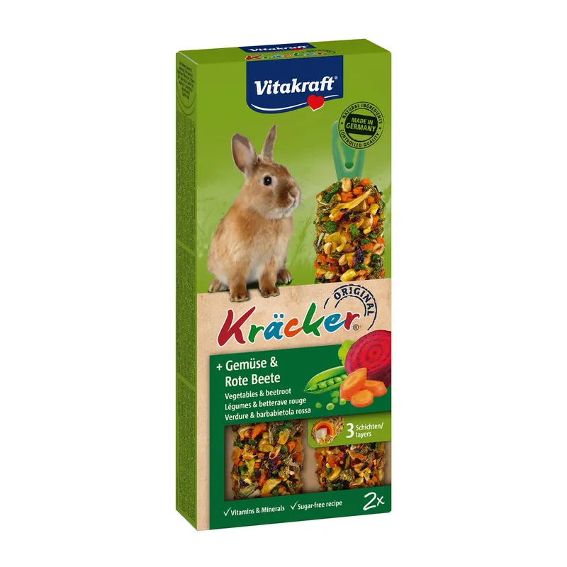Flitsaanbieding Vitakraft Kräcker Original konijn - groente en bieten 2 st