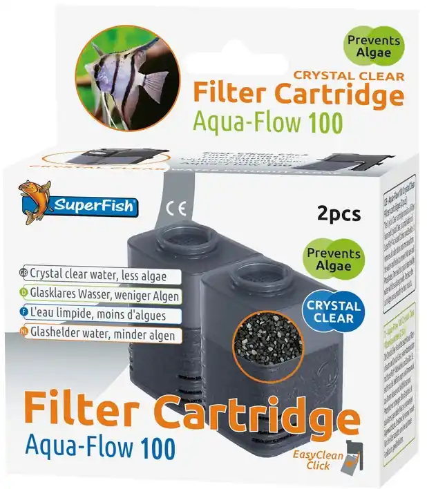 Fabrieksprijs SuperFish Aqua-Flow 100 Crystal Clear cartridge 2 st