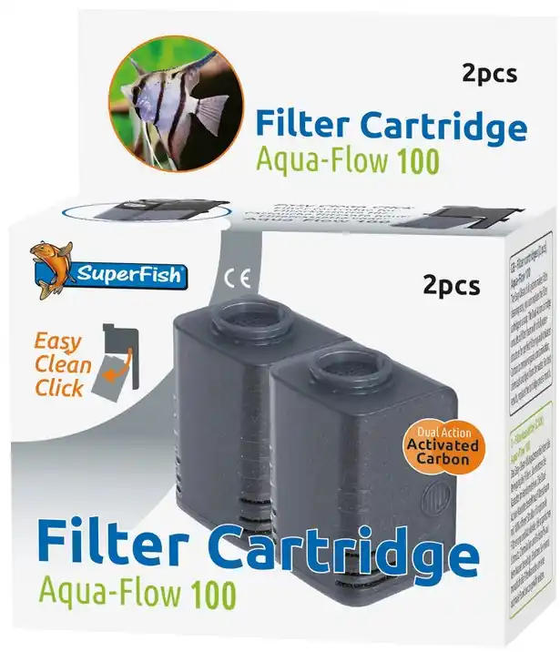 Populair SuperFish Aqua-Flow 100 Easy-Click cartridge 2 st