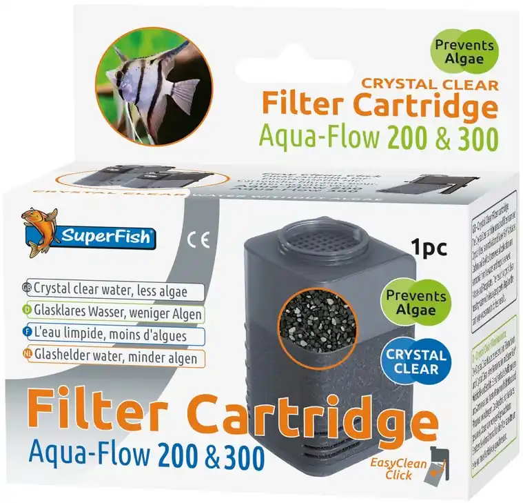 SuperFish Aqua-Flow 200/300 Crystal Clear cartridge 1 st Gratis Retour