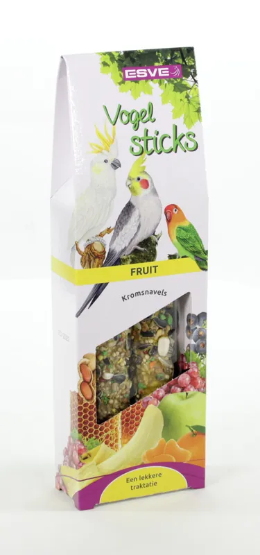 ESVE Vogelsticks Agapornis/Grote Parkiet Fruit 2 st Laatste Kans
