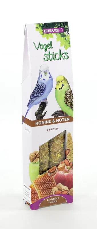 Bestseller ESVE Vogelsticks Parkiet Honing en Noten 2 st