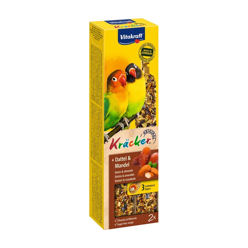Laatste Versie Vitakraft Kräcker Original agapornide - dadel en amandel 2 st