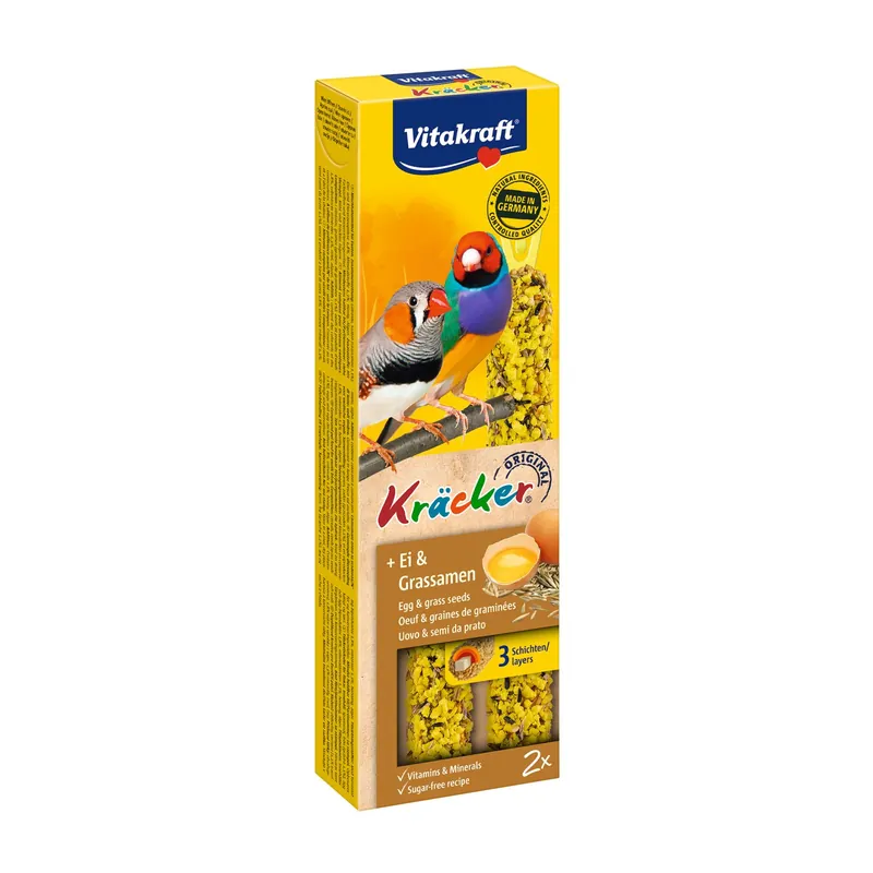 Vitakraft Kräcker Original exoot - ei en graszaad 2 st Hoge Kwaliteit