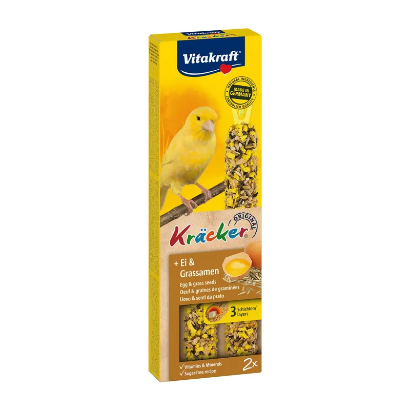 Aanbieding Vitakraft Kräcker Original kanarie - ei en graszaad 2 st
