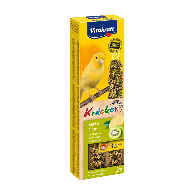 Vitakraft Kräcker Original kanarie - kiwi en citrus 2 st Hoge Kwaliteit