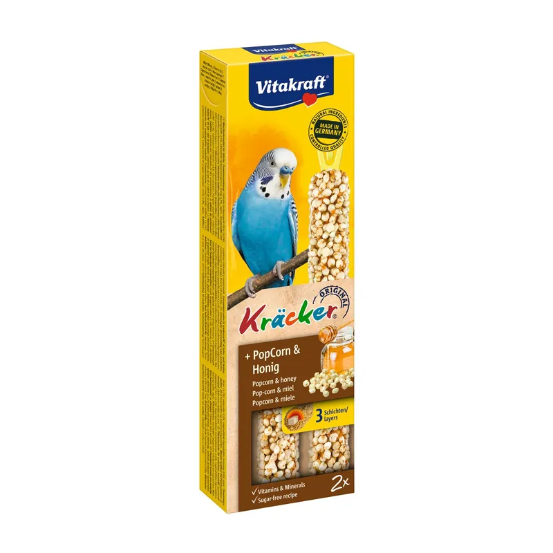 Tijdelijk Beschikbaar Vitakraft Kräcker Original parkiet - popcorn en honing 2 st
