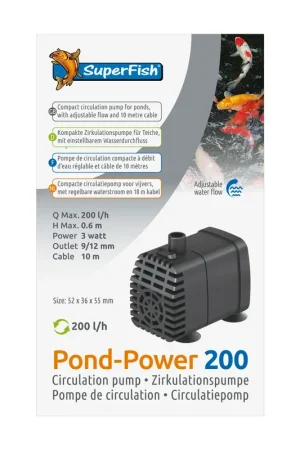 Superfish Pondpower 200
vijverpomp 200 liter per uur voor kleine vijvers Dagaanbieding
