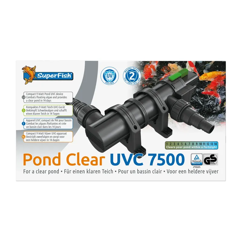 Betaalbaar Superfish Pondclear UV-C 9 Watt
Helder vijverwater tot 7.500 liter