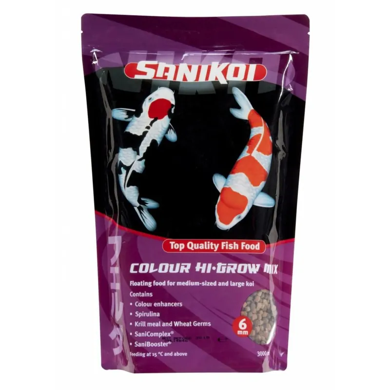Speciale Aanbieding Sanikoi Colour Hi-Grow Mix 6 mm 3 liter
drijvend kleur- en groeivoer voor koi