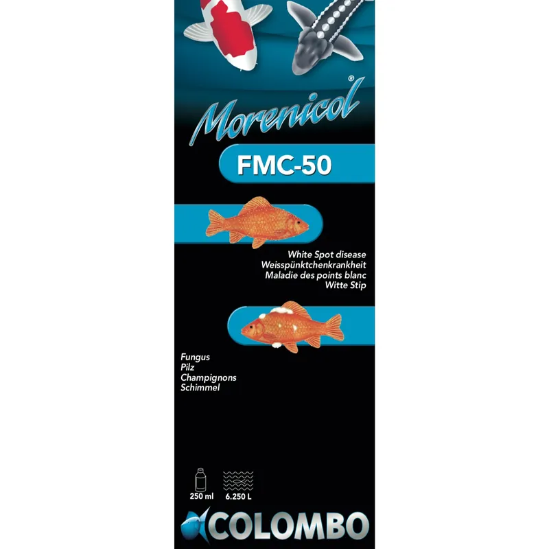 Colombo FMC50 250 ml
Breedspectrummiddel tegen witte stip, schimmels en parasieten Laatste Kans