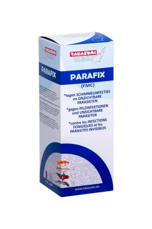 Nieuw Takazumi Parafix (FMC) 1 liter
tegen witte stip, huidwormen en schimmels bij koi