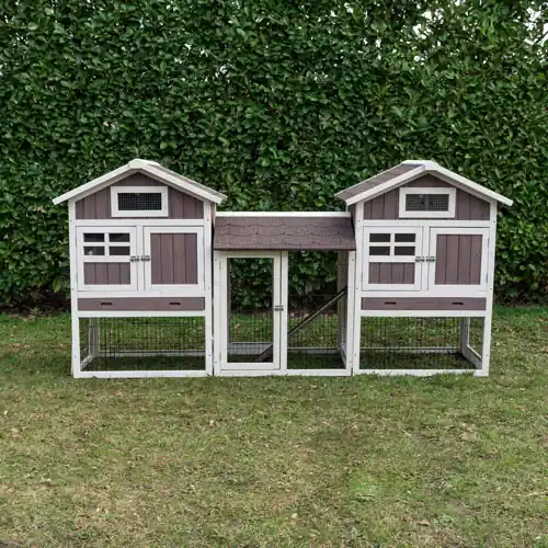 Konijnenhok Amalie Duo met ren Op = Op