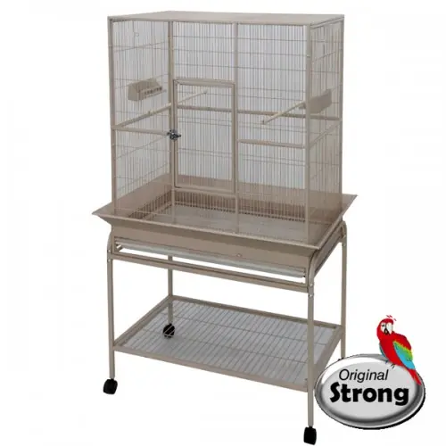 Flight Cage with stand & seed guard, silvertone wh Nu Kopen