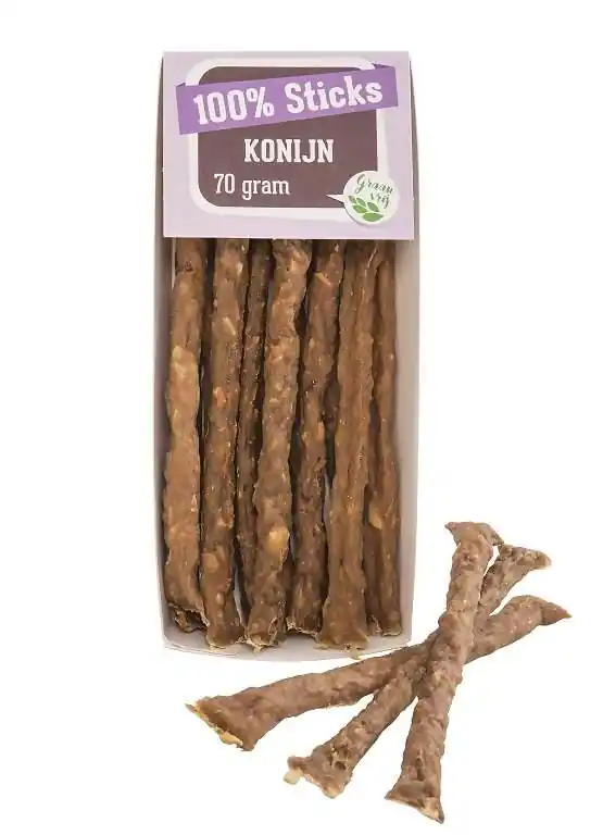 100% Konijnsticks – 70 gram Beste Prijs