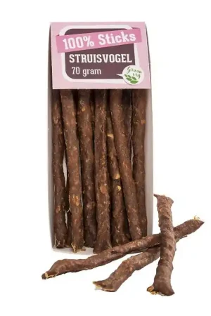 100% Struisvogelsticks – 70 gram Voordeelprijs