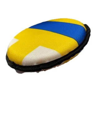 Beperkte Voorraad frisbee met piep-diameter 20cm-geel blauw wit