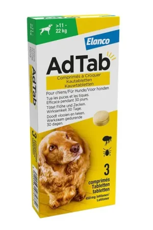 AdTab Kauwtablet voor Honden >11-22kg 3-tabletten Seizoensaanbieding