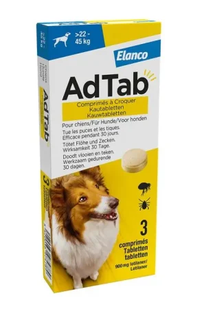 AdTab Kauwtablet voor Honden >22-45 kg 3-tabletten Dagaanbieding