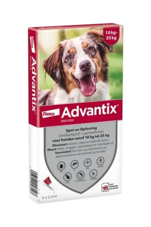 Aanbieding Advantix Spot-On 250-1250 4 Pipetten 10-25 kg