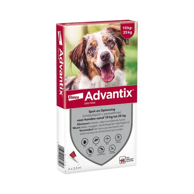 Aanbieding Advantix Spot-On 250-1250 4 Pipetten 10-25 kg