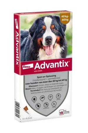 Advantix Spot-On 600-3000 4 Pipetten 40-60 kg Gecertificeerd