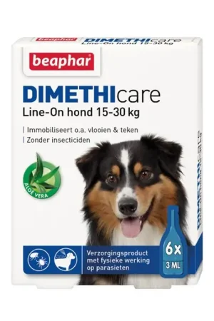 Beaphar Dimethicare Line-On Hond 6 Pipetten 15-30 kg Seizoensaanbieding