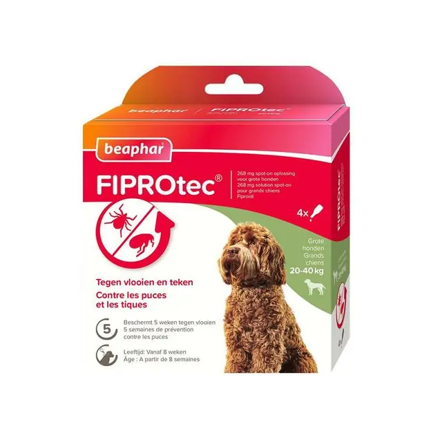 Beaphar Fiprotec Spot On Hond 20-40kg 4Pipetten Gratis Retour