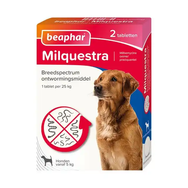 Beaphar Milquestra Hond 5-50kg 2-Tabletten Actieprijs