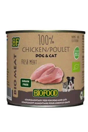 Beste Prijs Biofood Organic 100% Kippenvlees Hondenvoer Blik 200gr