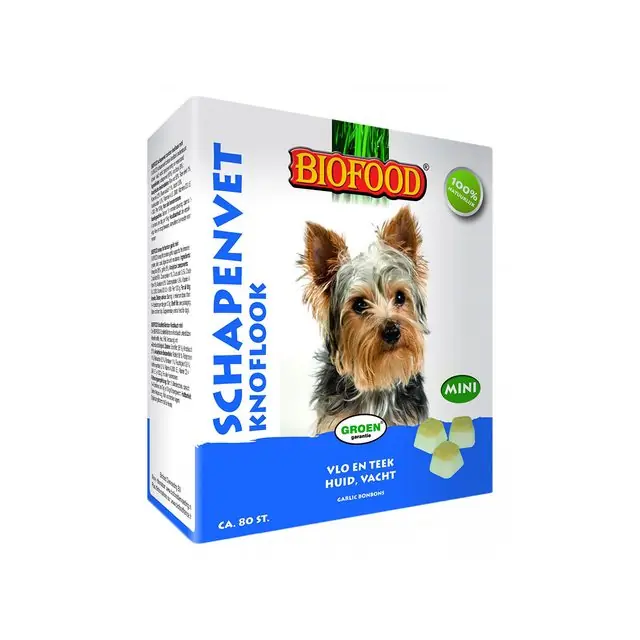 Superprijs Biofood Schapenvet Mini Hondensnack Knoflook 80stuks