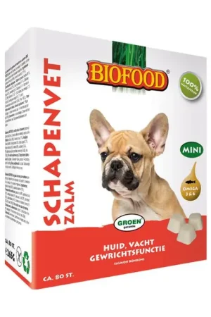 Tijdelijk Beschikbaar Biofood Schapenvet Mini Hondensnack Zalm 80stuks