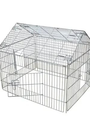 Metalen Konijnenren met Puntdak 90x75x75 cm Weekendaanbieding