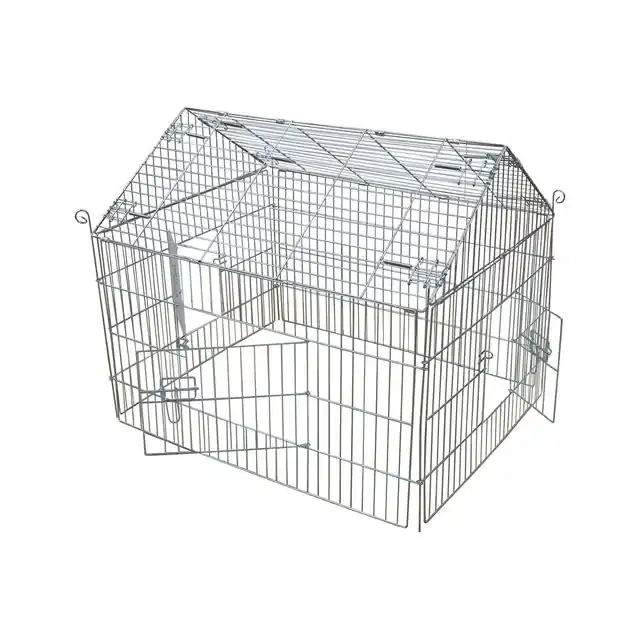 Metalen Konijnenren met Puntdak 90x75x75 cm Weekendaanbieding