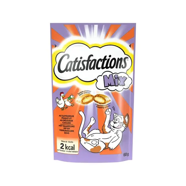 Catisfactions Kattensnack Mix Kip&Eend 60gr Lage Prijs