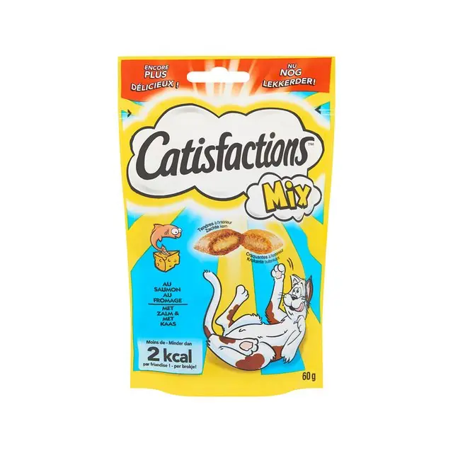 Nu Kopen Catisfactions Kattensnack Mix Zalm&Kaas 60gr