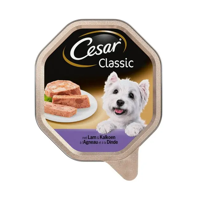 Snelle Levering Cesar Classic Alu Kuipje Hondenvoer Lam&Kalkoen 150gr