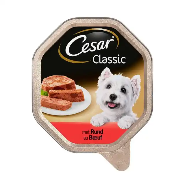 Alleen Vandaag Cesar Classic Pate Alu Kuipje Hondenvoer Rund 150gr