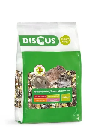 Discus Premium Knaagdiervoer Muis-Gerbil-Dwerghamster 700 gr Direct Verzonden