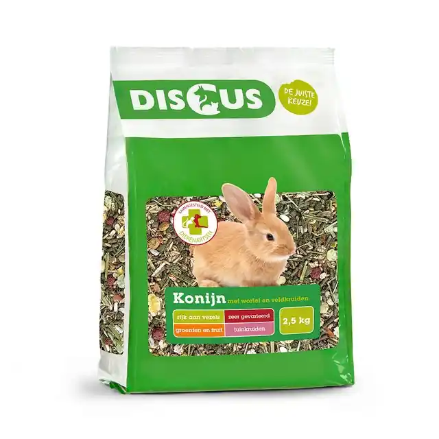 Discus Premium Konijnenvoer Wortel-Kruiden 2,5kg Korting