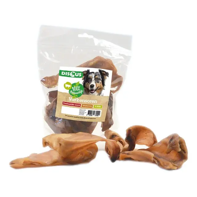 Uitverkoop Discus Varkensoren Hondensnack 5 st