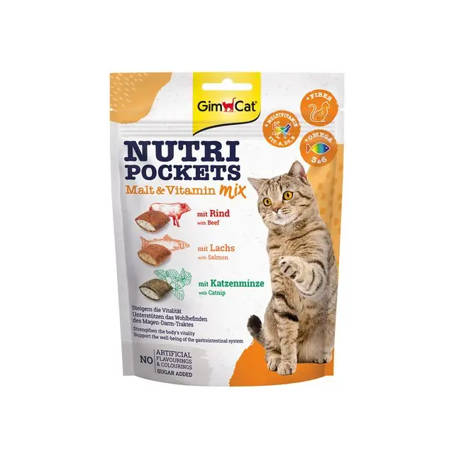 Uitverkoop GimCat Nutri Pockets Kattensnack 150gram Mout Vitaminemix