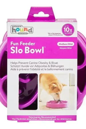 Beperkte Voorraad Outward Hound Fun Feeder Flower Purple Medium