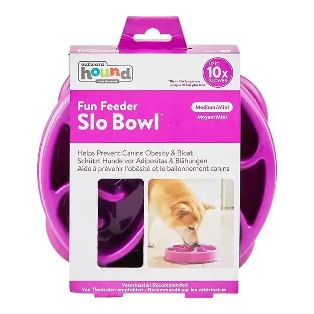 Beperkte Voorraad Outward Hound Fun Feeder Flower Purple Medium
