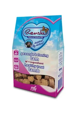 Weekendaanbieding Renske Gezonde Beloning Hond Hartjes Hondensnack Lam 150gr