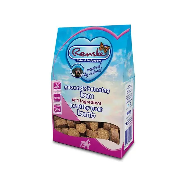 Weekendaanbieding Renske Gezonde Beloning Hond Hartjes Hondensnack Lam 150gr