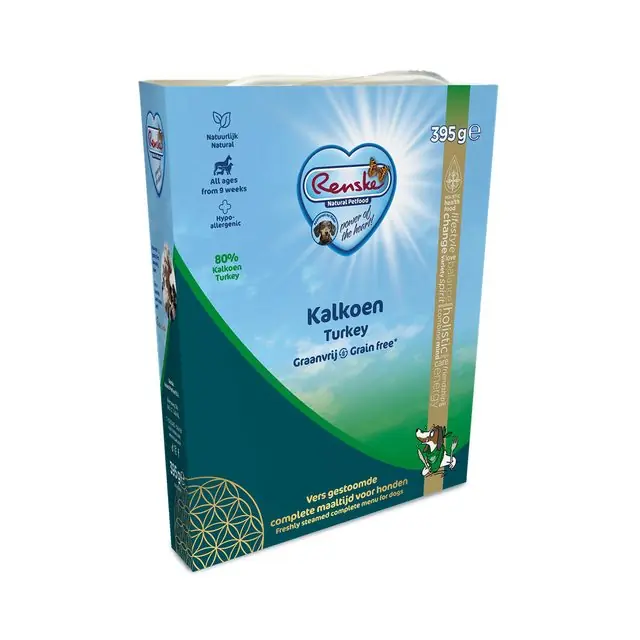 Speciale Aanbieding Renske Hond Graanvrij Adult&Senior Hondenvoer Verse Kalkoen 395gr