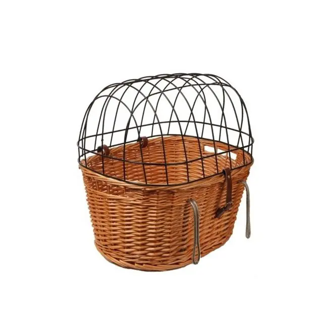 Shop Nu Rieten Fietsmand Voorop met Draadkap 52x38x25 cm